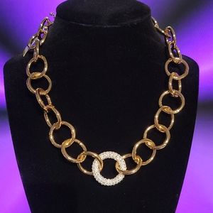 🌞NWT Crystal ring gold necklace